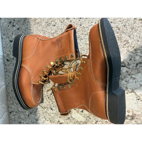 VTG FIELD & STREAM Vintage WORK CHORE PACKER Boots Feather 8 EE MADE IN USA